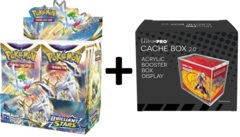 MINT Pokemon SWSH9 Brilliant Stars Booster Box PLUS Acrylic Ultra Pro Cache Box 2.0 Protector